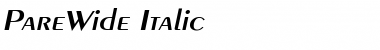 PareWide Italic Font