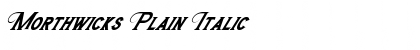 Morthwicks Plain Italic Font Morthwicks Plain Italic Font