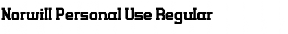 Norwill Personal Use Regular Font
