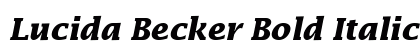 Lucida Becker Bold Italic Preview