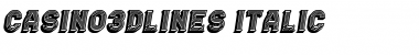 Casino 3D Lines Italic Font