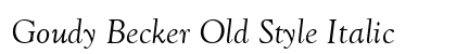 Goudy Becker Old Style Italic Preview