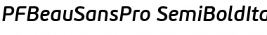 PF BeauSans Pro SemiBold Italic Font