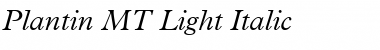 Plantin MT Light Italic Font