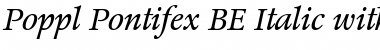 Poppl-Pontifex BE Italic Font