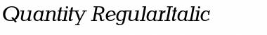 Quantity RegularItalic Font