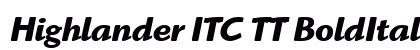 Highlander ITC TT BoldItalic Preview