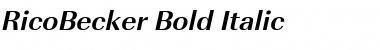 RicoBecker Bold Italic Font