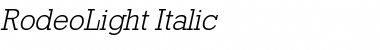 RodeoLight Italic Font