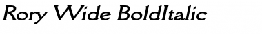 Rory Wide BoldItalic Font