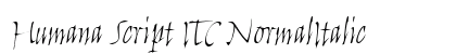 Humana Script ITC NormalItalic Preview