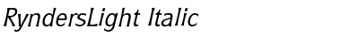 RyndersLight Italic Font