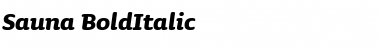 Sauna-BoldItalic Roman Italic Font