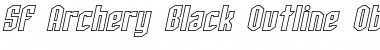 SF Archery Black Outline Oblique Font