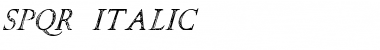 SPQR Italic Italic Font