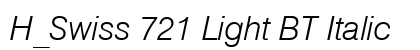 H_Swiss 721 Light BT Italic preview