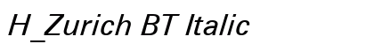 H_Zurich BT Italic Preview