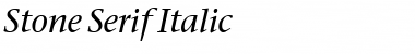 Stone Serif Italic Font