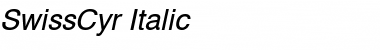 SwissCyr Italic Font