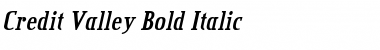 Credit Valley Bold Italic Font