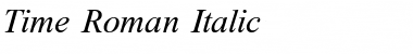 Time Roman Italic Font