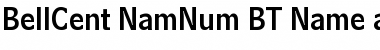 BellCent NamNum BT Font