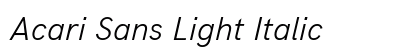 Acari Sans Light Italic preview