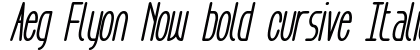 Aeg Flyon Now bold cursive Italic preview