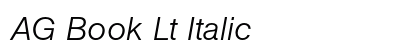 AG Book Lt Italic preview