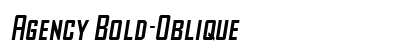 Agency Bold-Oblique Preview