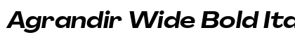 Agrandir Wide Bold Italic Preview