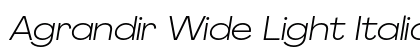 Agrandir Wide Light Italic Preview