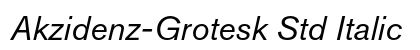 Akzidenz-Grotesk Std Italic Preview