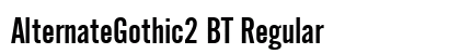 AlternateGothic2 BT Regular preview