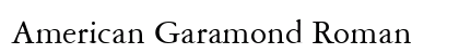 American Garamond Roman preview