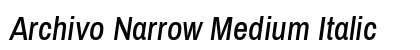 Archivo Narrow Medium Italic preview