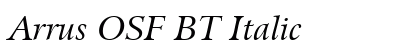 Arrus OSF BT Italic preview