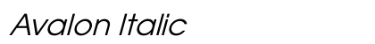 Avalon Italic Preview