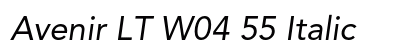 Avenir LT W04 55 Italic preview