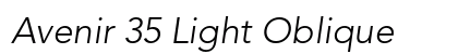 Avenir 35 Light Oblique Font