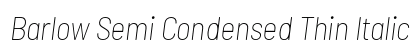 Barlow Semi Condensed Thin Italic Preview