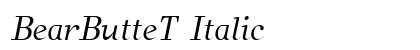 BearButteT Italic Preview