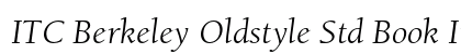 ITC Berkeley Oldstyle Std Book Italic Preview