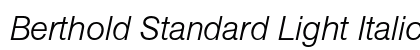 Berthold Standard Light Italic Preview