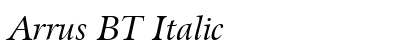 Arrus BT Italic Preview
