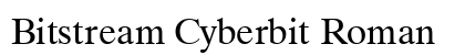 Bitstream Cyberbit Roman preview