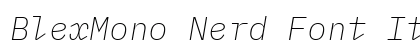 BlexMono Nerd Font Italic Preview