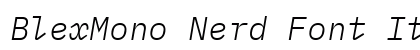 BlexMono Nerd Font Italic Preview