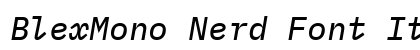 BlexMono Nerd Font Italic Preview