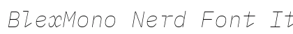 BlexMono Nerd Font Italic Preview